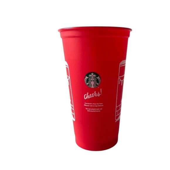 Limited Edition Starbucks 2025 Red Holiday Reusable Grande Cup – 16 oz – NEW - Picture 4 of 7